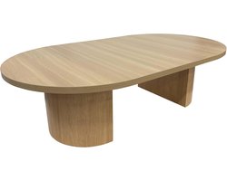 Ovale Salontafel - Eettafel Bijzet - Woonkamer Meubel - Licht Houteffect - 120 cm - Beige