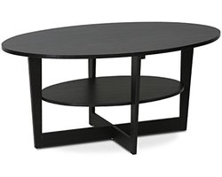 Ovale Salontafel van Hout met Opbergruimte - 50 x 50 cm