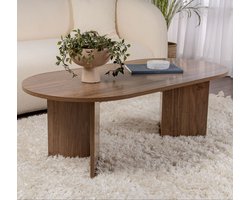 Ovale Salontafel Walnoot Look Sabla - 119x60