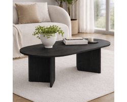 Ovale salontafel Zwart melamine - Japandi - 119x60 cm - Sota