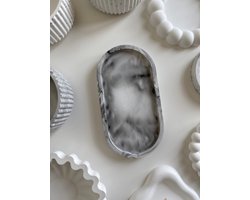 Ovale Schaal Donker Marmeren [17,6 x 9,2 cm] Luxe Decor | Sieraden schaal - Decoratie schaal | Jesmonite | SO-JOLEY