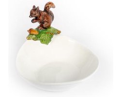 Ovale schaal met eekhoorn en eikel 24 x 18 x 16 cm | FL88 | Piccobella