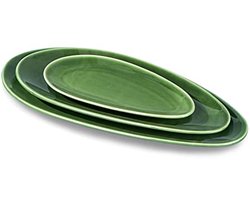 Ovale serveerschalen set van 3 - 16 inch, 14 inch en 10 inch porselein - Ideaal voor feesten, barbecues en restaurants