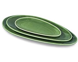 Ovale serveerschalen set van 3 - 16 inch, 14 inch en 10 inch porselein - Ideaal voor feesten, barbecues en restaurants