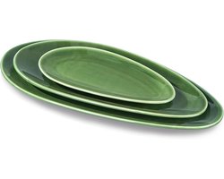 Ovale serveerschalen set van 3 - 16 inch, 14 inch en 10 inch porselein - Ideaal voor feesten, barbecues en restaurants