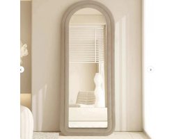 Ovale Staande Teddy Spiegel – 70x170 cm – Beige