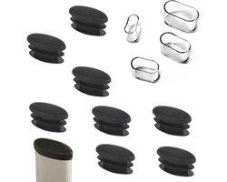 Ovale Stoel Eindkappen - Meubels Bescherming - Siliconen - Stoelpoten - Buisbeschermers - Geschikt voor Stoelen en Bureau - Transparant - Set van 50 Stuks