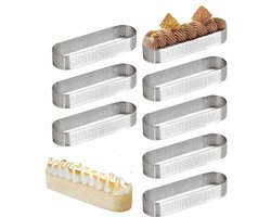 Ovale Taartringen Geperforeerde Bakringen Kaascakevorm - Mousse Ring Tartelette Vormpje - Zwarte Woud Kersencakevorm - Donuts Doe-het-Zelf - Franse Fruittaart - 94 x 28 x 2 cm tartelette vormen