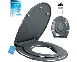 Ovale toiletbril in stijlvol grijs