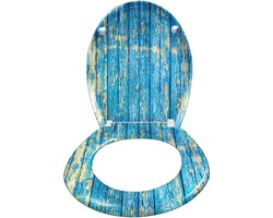 Ovale Toiletbril Met Softclose O-vormige Toiletbril Van kunststof Toiletbril Incl. Bril & Verstelbare Scharnieren Quick-release Toiletbrillen Voor Eenvoudige Reiniging (Motief F) NAIZY