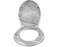 Ovale Toiletbril Met Softclose O-vormige Toiletbril Van Kunststof Toiletbril Incl. Bril & Verstelbare Scharnieren Quick-release Toiletbrillen Voor Eenvoudige Reiniging (Motief G) NAIZY