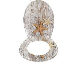 Ovale Toiletbril Met Softclose O-vormige Toiletbril Van kunststof Toiletbril Incl. Bril & Verstelbare Scharnieren Quick-release Toiletbrillen Voor Eenvoudige Reiniging (Motief M) NAIZY