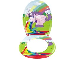 Ovale Toiletbril Met Softclose O-vormige Toiletbril Van Kunststof Toiletbril Incl. Bril & Verstelbare Scharnieren Quick-release Toiletbrillen Voor Eenvoudige Reiniging (Motief N) NAIZY