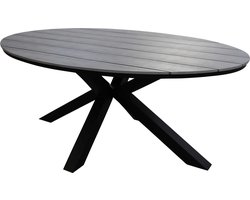 Ovale tuintafel Cyprus 220cm | Grey | Polywood & Aluminium