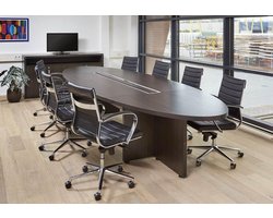 Ovale vergadertafel Chief 420x138cm in Donker Eiken
