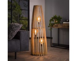 Ovale vloerlamp Elias mangohout 3-lichts