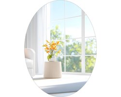 Ovale Wandspiegel 40x30 cm - Randloos Glazen Spiegel voor Badkamer en Slaapkamer