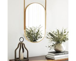 Ovale Wandspiegel - Decoratieve Spiegel - Badkamer Decoratie - Metalen Frame - 40cm x 60cm - Goud