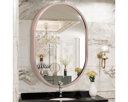 Ovale Wandspiegel met Metalen Frame voor Badkamer, Hal en Woonkamer