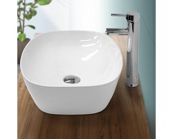 Ovale wastafel zonder overloop 50,5x38,5x13,5 cm wit keramiek LuxeBath