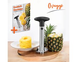 Oveggo Professionele Ananassnijder | Ananas Corer | Roestvrijstalen Fruit Mes Snijmachine voor Keuken Accessoires, Duurzaam en Gemakkelijk te Gebruiken Keukengerei voor Thuis Koken en Catering | Ananas Snijder Schiller | Ananaspeller