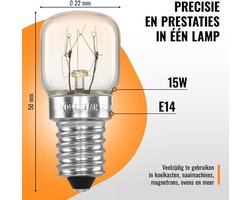 Ovenlamp E14 15W Dimbaar en Hittebestendig tot 300°C – 2x Warm Wit