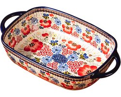 Ovenschaal Keramiek 1900ml Rechthoekig met Hendels - Hittebestendig en Vaatwasmachinebestendig