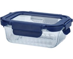 Ovenschaal met Deksel, 0.37 L, Blauw, Glas, Kunststof - Cookai