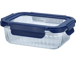 Ovenschaal met Deksel, 0.64 L, Blauw, Glas, Kunststof - Cookai