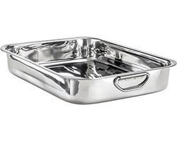 Ovenschaal met handgrepen - RVS - 35 x 26 cm - 4,5 liter - bakschaal