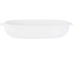 Ovenschaal - met handvaten - wit - 24 x 15 x 5,3 cm - 1,9 liter - porselein - ovaal - braadsledes - Ovenschotel schaal - Bakvorm/braadslede