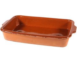 Ovenschaal - Pamplona - 3 liter - terracotta - tapas serveerschaal - 32 x 21 x 5 cm
