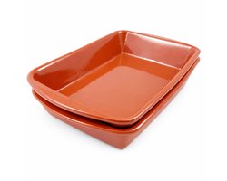 Ovenschaal set 2 schalen voor 2 personen - 29 x 18 x 5.5 cm - Serveerschaal - Tapas Schaaltjes - Rechthoekig - Tweepersoons - moederdag cadeau