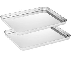 Ovenschaal van roestvrij staal, taartschaal, set van 2