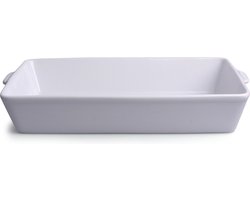 Ovenschaal - wit - porselein - 3,5 liter - 33 x 19 cm - rechthoekig - Ovenschotel schalen - Bakvorm/braadslede