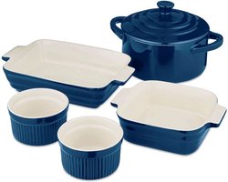 Ovenschalen Gift Set, 5 Delig, Blauw, Keramiek - Barbary & Oak | Foundry