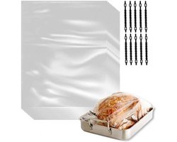 Ovenzakken - Braadzakken voor in de oven - Kookzak - 10 stuks - 48 x 61 cm,Inclusief 10 kabelbinders - Voor het braden van kalkoen, vlees en groenten - Dienblad niet inbegrepen