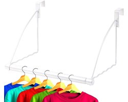 Over de deur haken - deurrek hangers voor kleding en handdoeken - badkamer kleding droogrek - wit