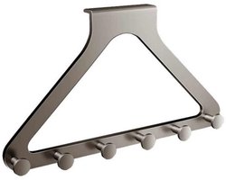 Over-de-deur Hakenrek – Metaal – 5 Sterke Haken – 41,5 cm – Ruimtebesparend Deurrek voor Jassen, Tassen en Accessoires – Titanium Grijs