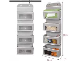Over de deur Hangende organizer - Wandorganizer - Hangende Opberger - wandopberger - Boxzak - Grijs - Baby- Kinderkamer Organizer