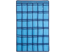 Over de deur organisator mobiele telefoon opknoping klaslokaal zakkaart wanddeur kast opknoping organisator duurzame stof opbergtas, 36 zakken (blauw)