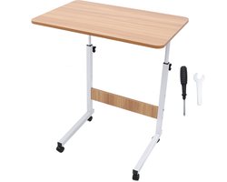 Overbed Tafel met Wielen – 60 x 40 cm – In Hoogte Verstelbaar Ontwerp – C Vorm Laptoptafel – Voor Bed en Bank Thuis en Ziekenhuis