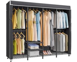 Overdekt Kledingrek Heavy Duty - Draagbare Garderobekast met Beschermhoes