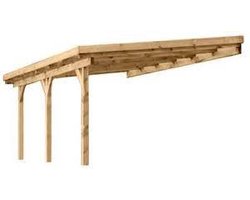 overkapping Muur aanbouw incl. dak 3x5 Geïmpregneerd