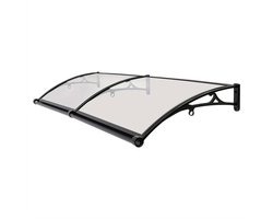 Overkapping – Terrasoverkapping – Paviljoen – Pergola – Veranda – Transparant Boogvormig Dak – Aluminium Zwart Frame – Ingebouwde Goten – Stevig & Weerbestendig