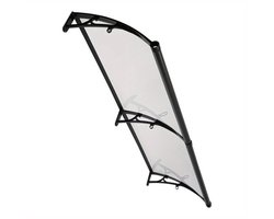 Overkapping – Terrasoverkapping – Paviljoen – Pergola – Veranda – Transparant Boogvormig Dak – Aluminium Zwart Frame – Ingebouwde Goten – Stevig & Weerbestendig
