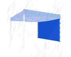 Overkappings Zijwand - Luifel Doek - Terras Bescherming - Waterdicht Oxford Materiaal - 3x2 Meter - Wit Rood Blauw