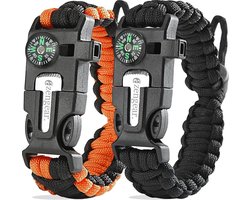 Overlevingsarmband met Vuurstarter en Compas - Perfect voor Kamperen en Noodsituaties