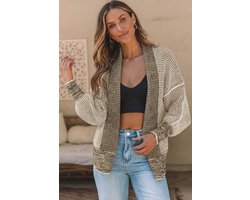 Oversized Vest Dames met kraag - Dames Vest - Abrikoos - Maat M