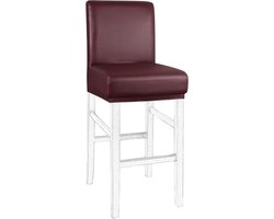 Overtrek voor barstoel en kinderstoel - Waterdicht - Eetkamer en bar - PU-leer - Elastische band - Bordeauxrood - 1 stuk